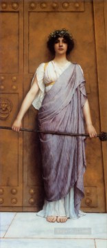  classicist Canvas - the Gate of the Temple Neoclassicist lady John William Godward